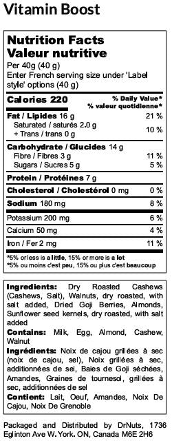 Vitamin Boost Mix – Goji Berries, Walnuts & Micronutrient-Rich Snack